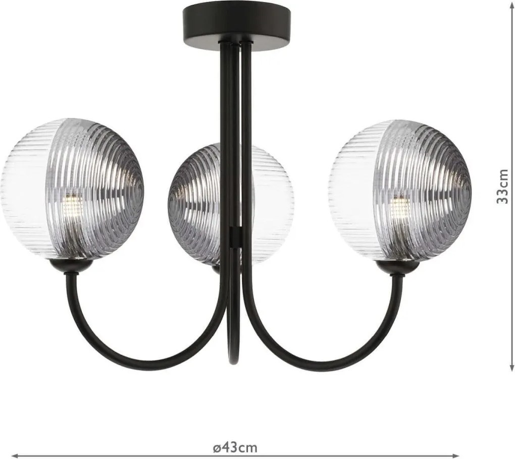 Dar Lighting modern mennyezeti lámpa jared matt fekete darjar0322-19