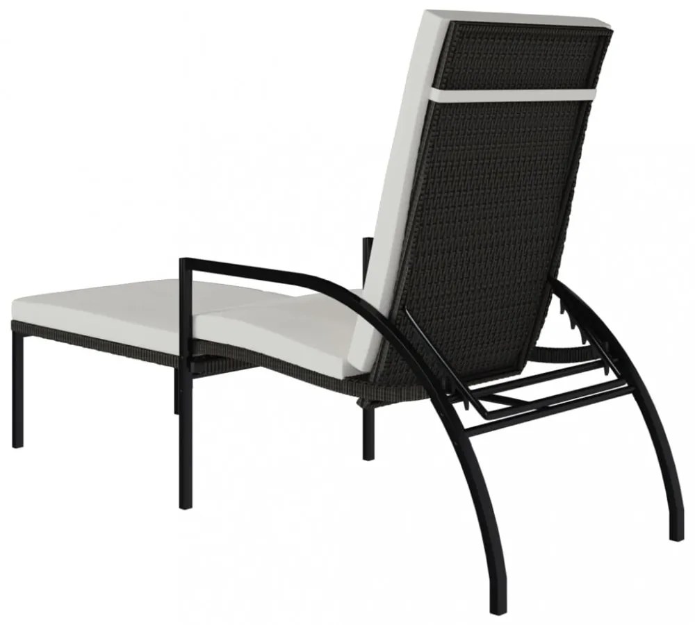 2 db barna polyrattan napozóágy lábtartóval
