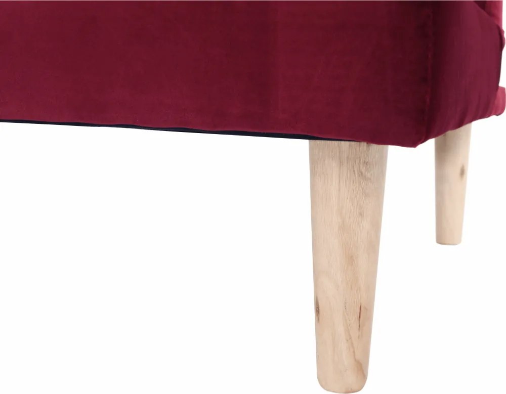 Kanapé széthúzhatós, bordó/tölgy, ALIDA