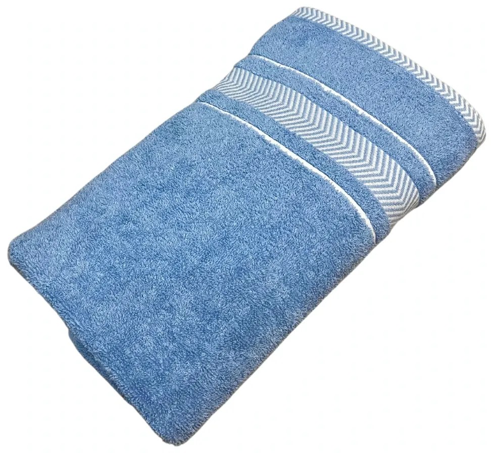 4 db Monaco kék fürdőlepedő szett 70x140cm és törölközők 50x90cm TiaHome