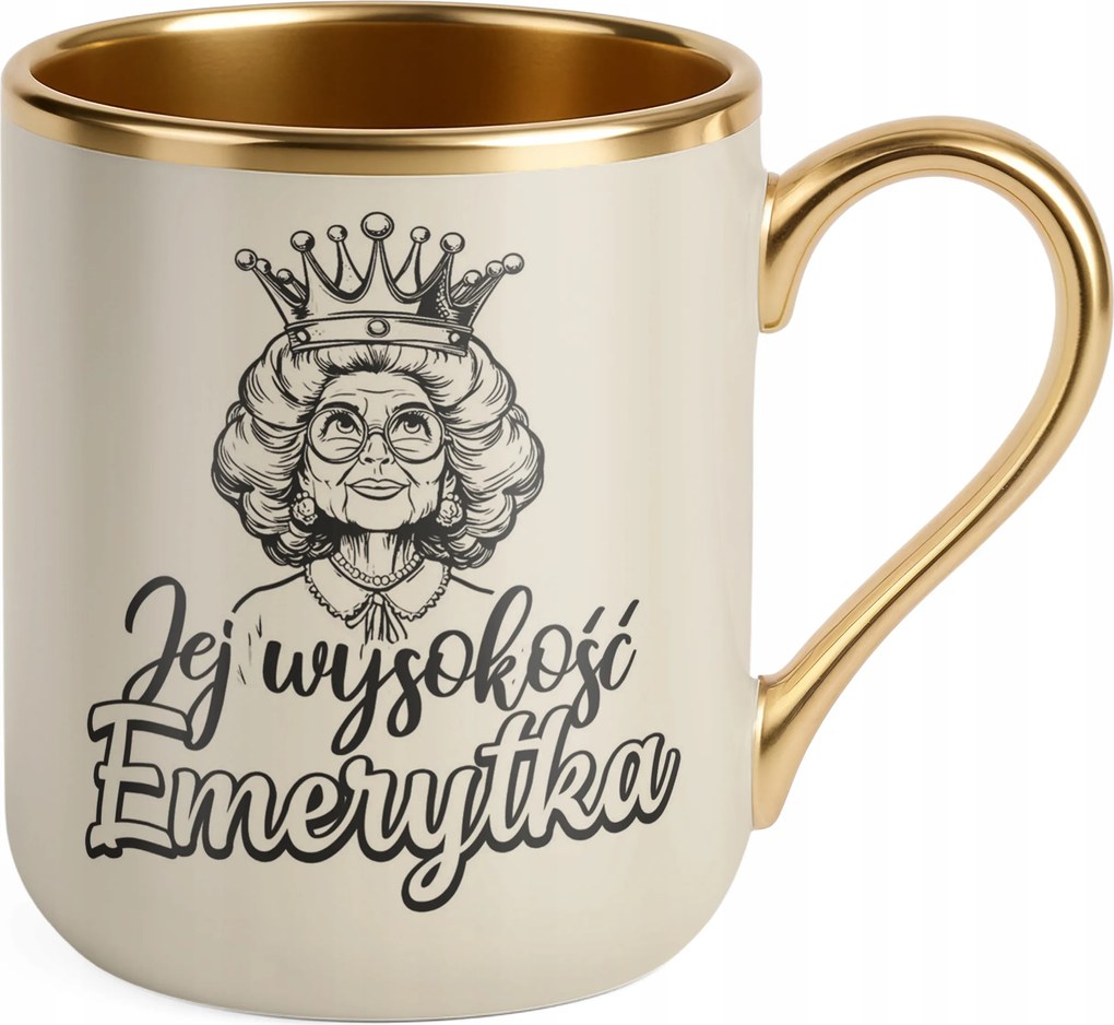 Prémium Bögre Arany Ekrü Őfelsége Nyugdíj Ajándék