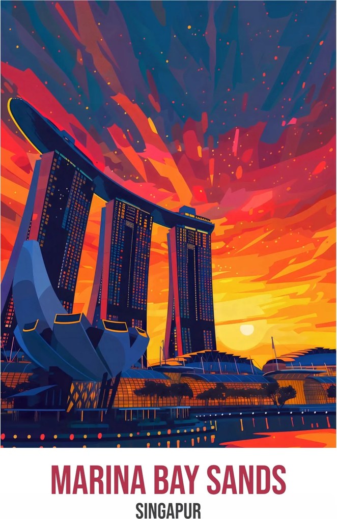 Poszter 39,5x55cm Marina Bay Sands