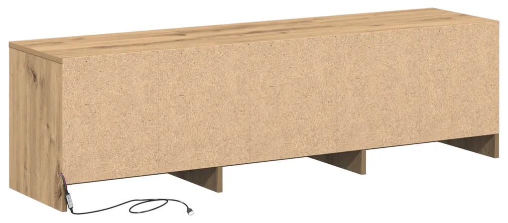 TV szekrény LED-del Kézműves tölgy 140x34x40 cm Szerelt fa