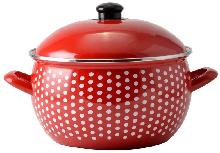 Perfect Home Pöttyös Zománcozott lábas 18cm+fedő 33003