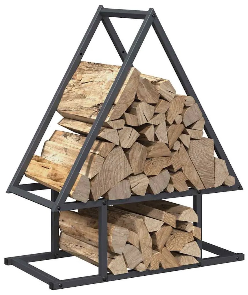antracitszürke hidegen hengerelt acél tűzifatároló 50x25x60 cm
