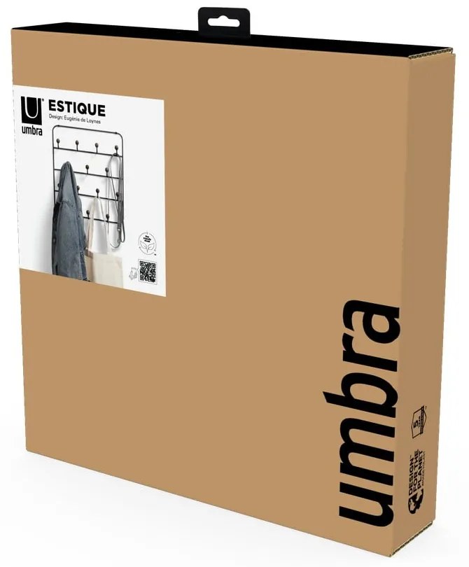 Fekete-natúr színű fém ajtófogas 36 cm Estique – Umbra