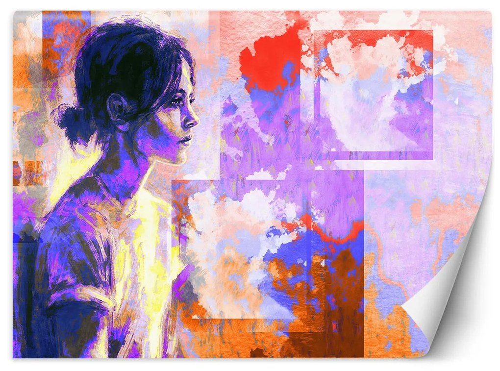 Gario Fotótapéta Portré egy no lila színben Anyag: Vlies, Méret: 100 x 70 cm