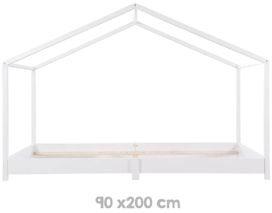 Fehér házikó alakú gyerekágy 90x200 cm Montessori – Roba