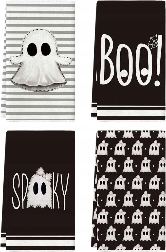 Halloween konyhai törlőkendő 4db-os 42x65 cm konyhai törlőkendő szett