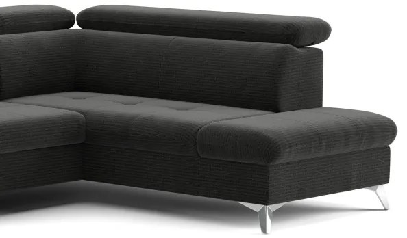 CATANIA U alakú, jobbos, grafit sarok ülőgarnitúra tárolóval, ággyá nyitható