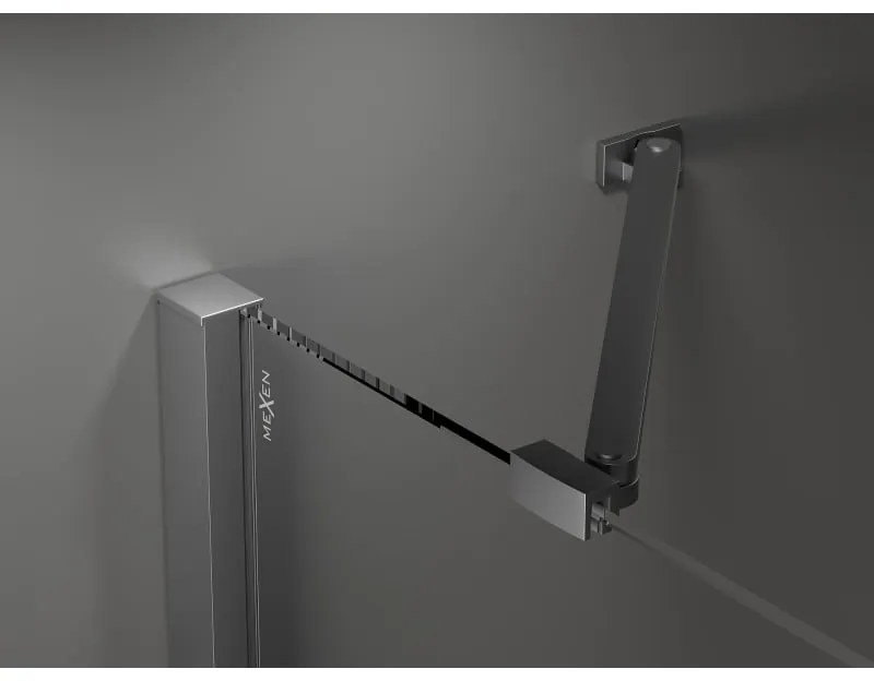 Mexen Velar Duo, tolózuhanyajtó 200 cm-es nyitáshoz, 8 mm átlátszó üveg, polírozott grafit, 871-200-000-02-95