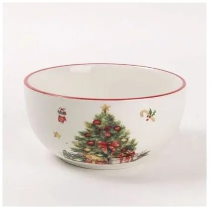 Karácsonyfás karácsonyi kerámia tálka - 580 ml
