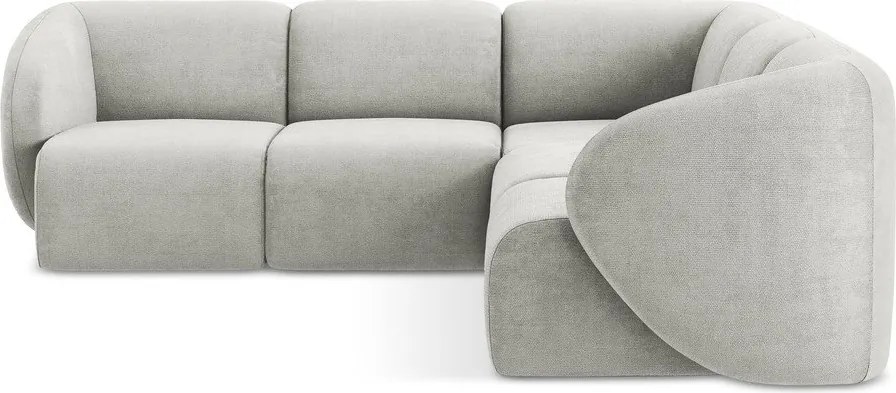 Világosszürke zsenília sarokkanapé Lani – Makamii