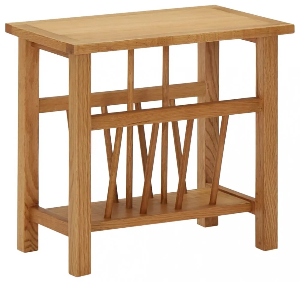 tömör tölgyfa magazinasztal 45 x 27 x 42 cm