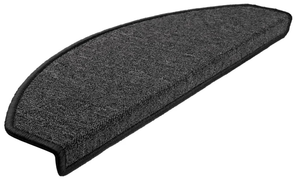 10 db antracitszürke félkör alakú lépcsőszőnyegek 65 x 24 x 4 cm