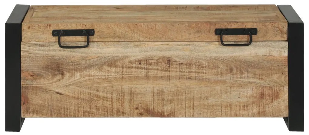 Tároló ládák 80x30x30cm tömör mangófából és fémkerettel