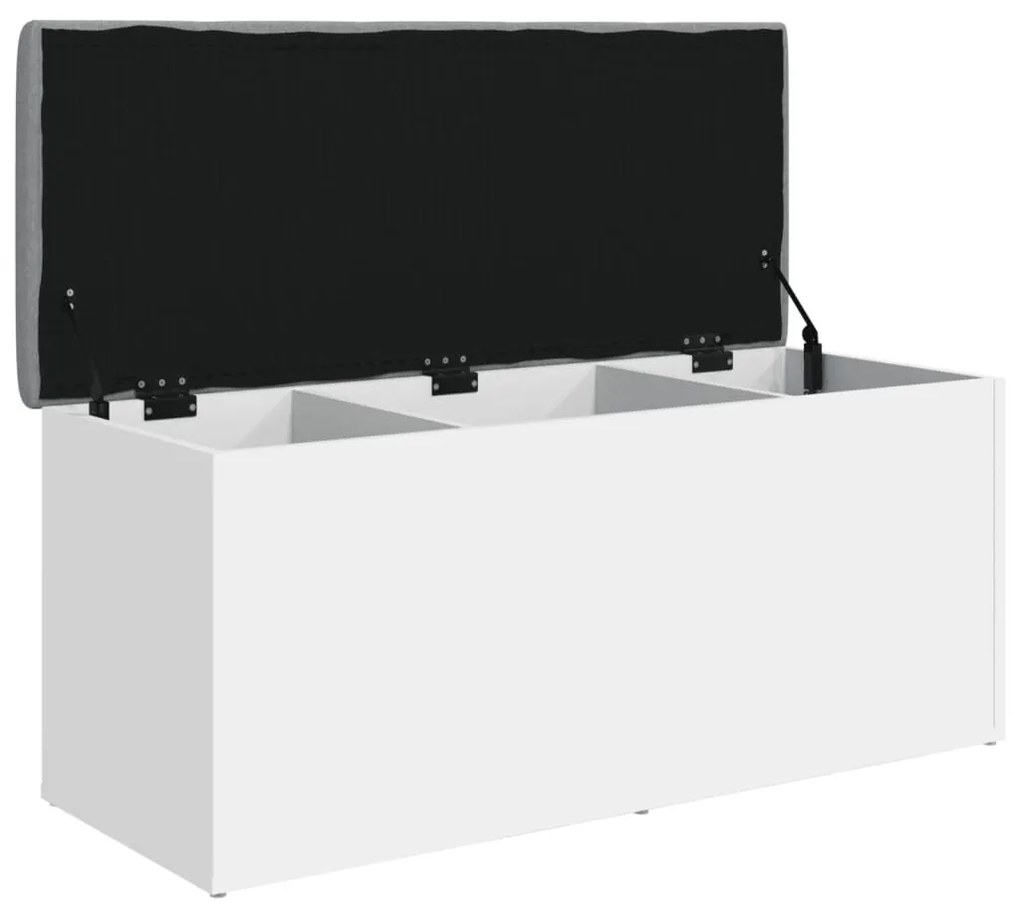 fehér szerelt fa tárolópad 102 x 42 x 45 cm