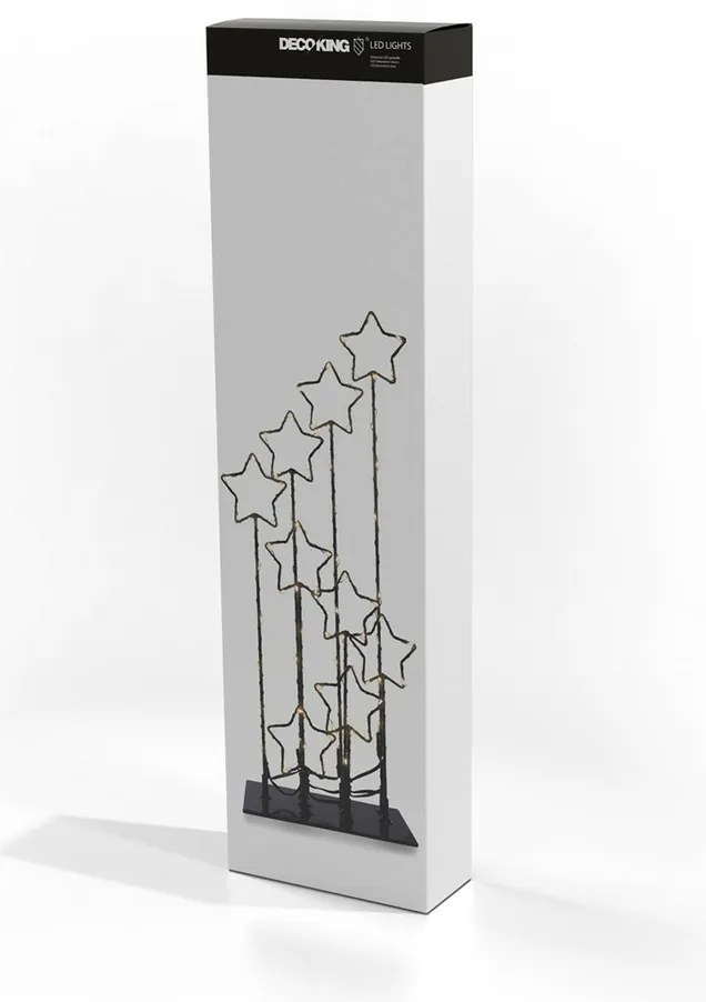 DecoKing Karácsonyi LED dekoráció csillagokkal, 16cm