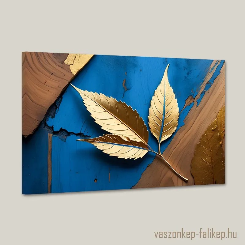 Absztrakt arany levél 2 – Elegáns modern falikép 60x40 cm
