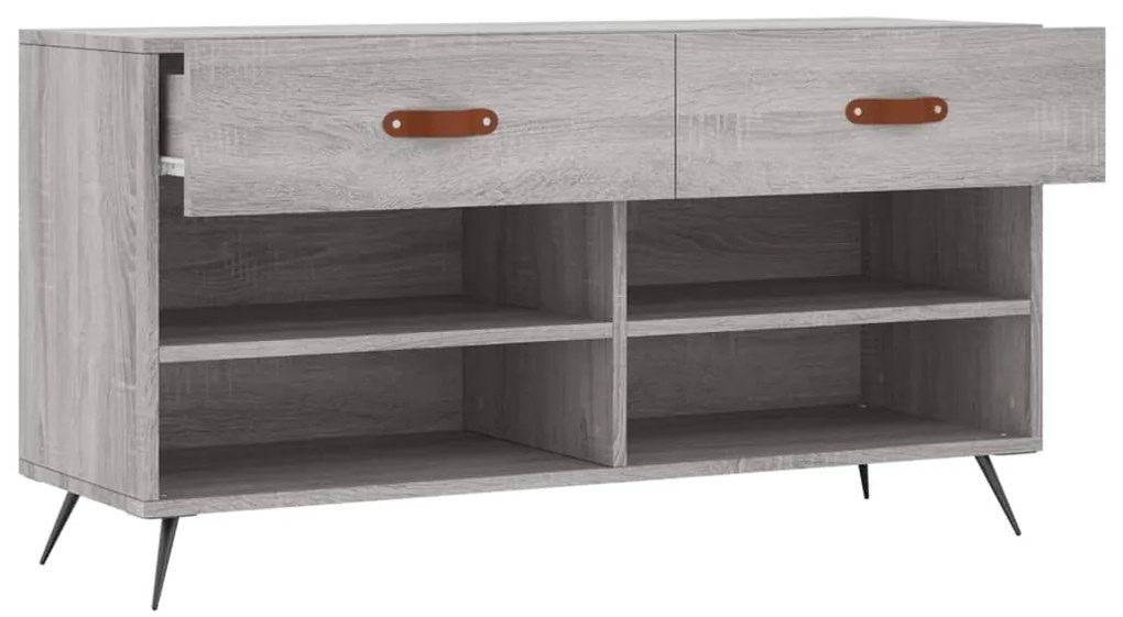 szürke sonoma színű szerelt fa cipőpolc 102 x 35 x 55 cm