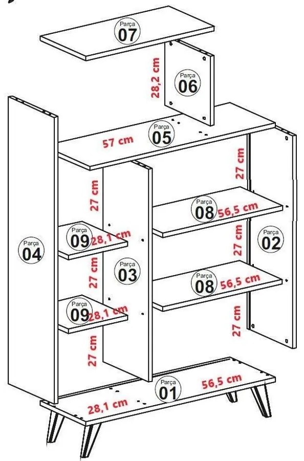 Könyvespolc Form - Fehér