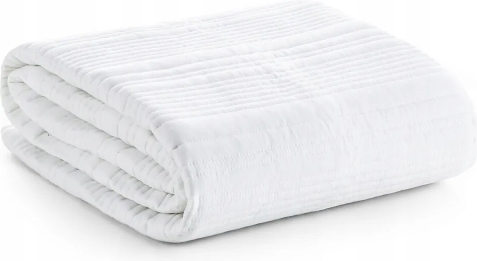 Dekoratív ágytakaró Tara 170x210 fehér csíkos steppelt