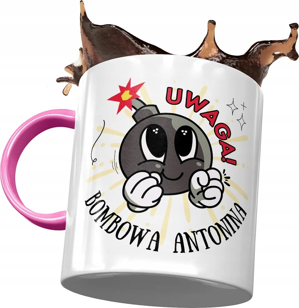 Rózsaszín Bögre Antonina Lányoknak Ajándék Nyomtatott Fotóval