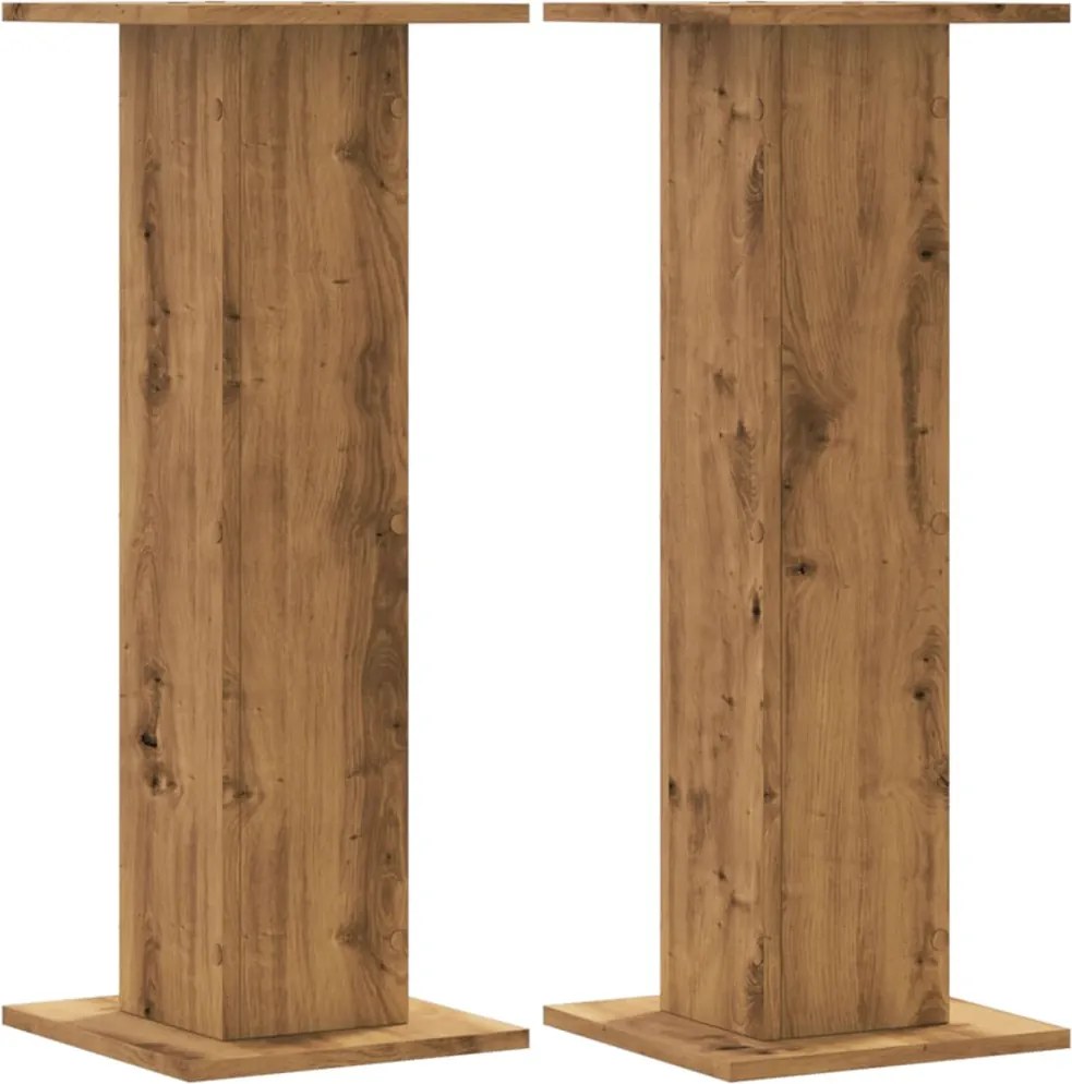 vidaXL 2 db kézműves tölgy színű fa hangszóróállvány 30 x 30 x 80 cm