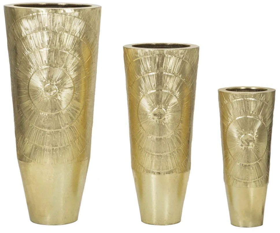 Vázatartó aranyszínű készlet 3 db ø 50,8x114,9-40x92,7-29,8x70,5cm