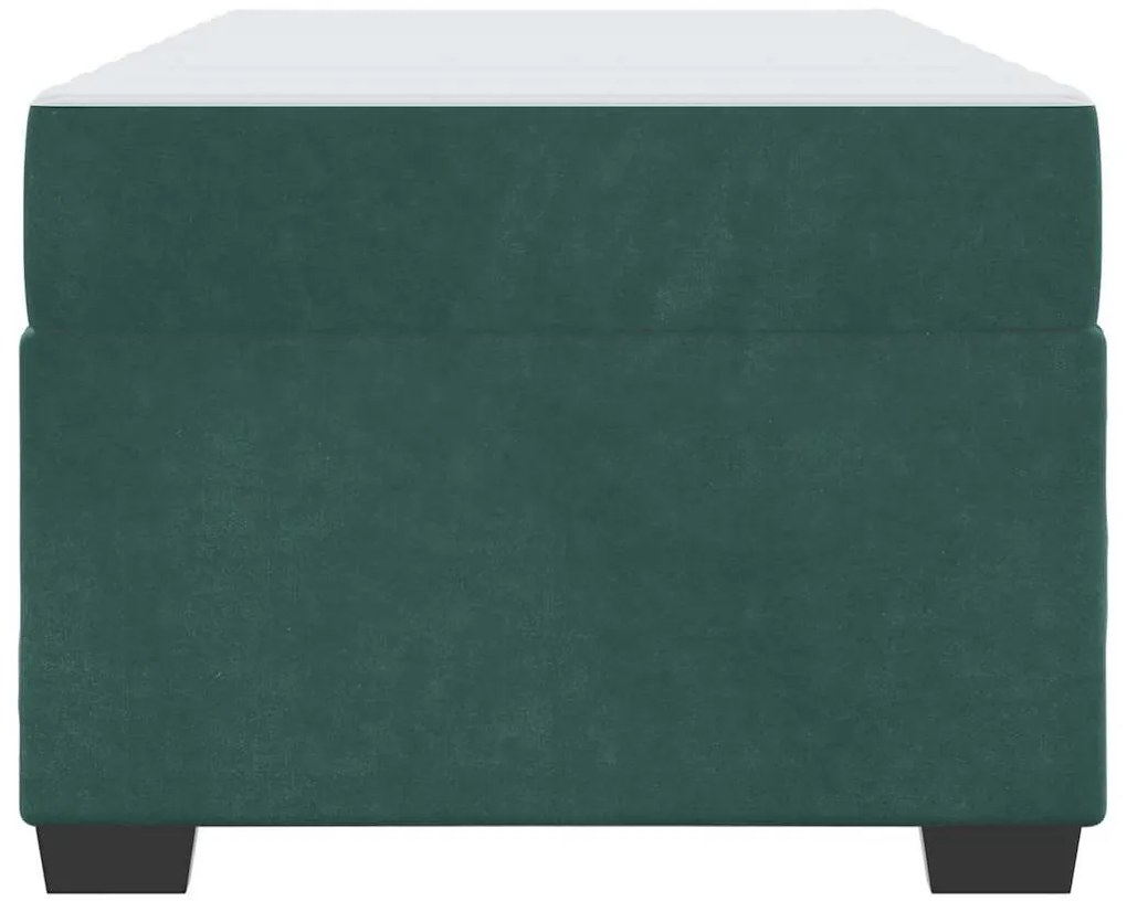 Ágykeret matraccal matracmal Sötétzöld 90 x 190 cm Bársony