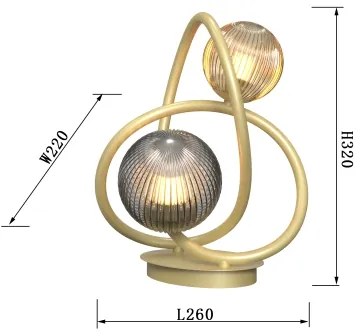 Wofi 8015-204 - LED Asztali lámpa METZ 2xG9/3,5W/230V arany/szürke