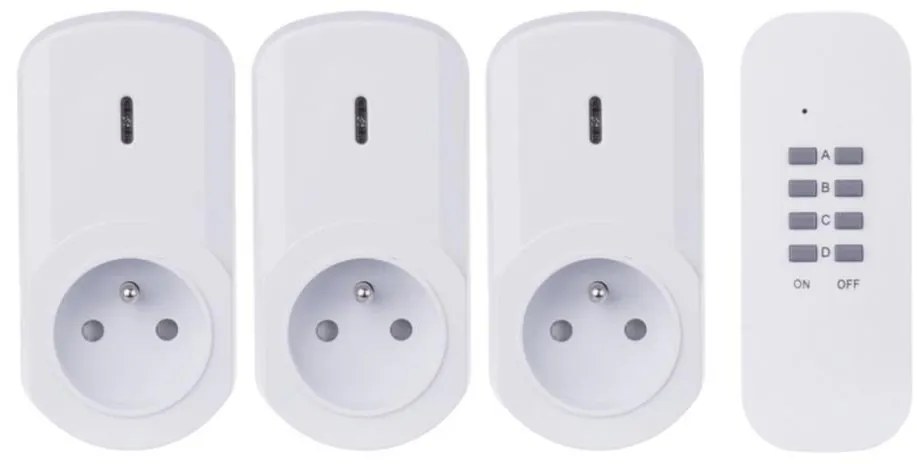 KÉSZLET 3x Távirányításos konnektorok 230V + 1x CR2032