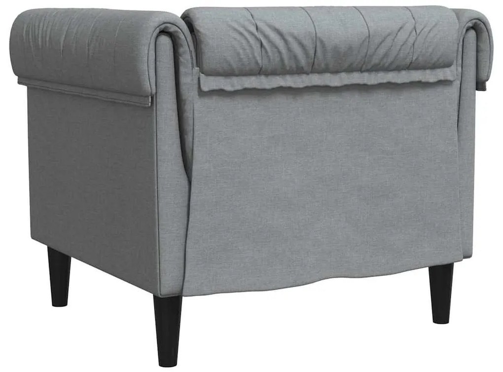 Chesterfield Kanapé Szék Világosszürke 78.5 x 74.5 x 74.5 cm