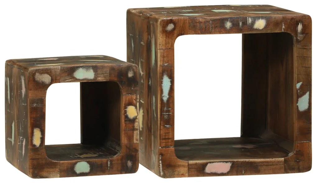 TV Egység 36x36x30 cm Tömör Fa Újrahasznosított