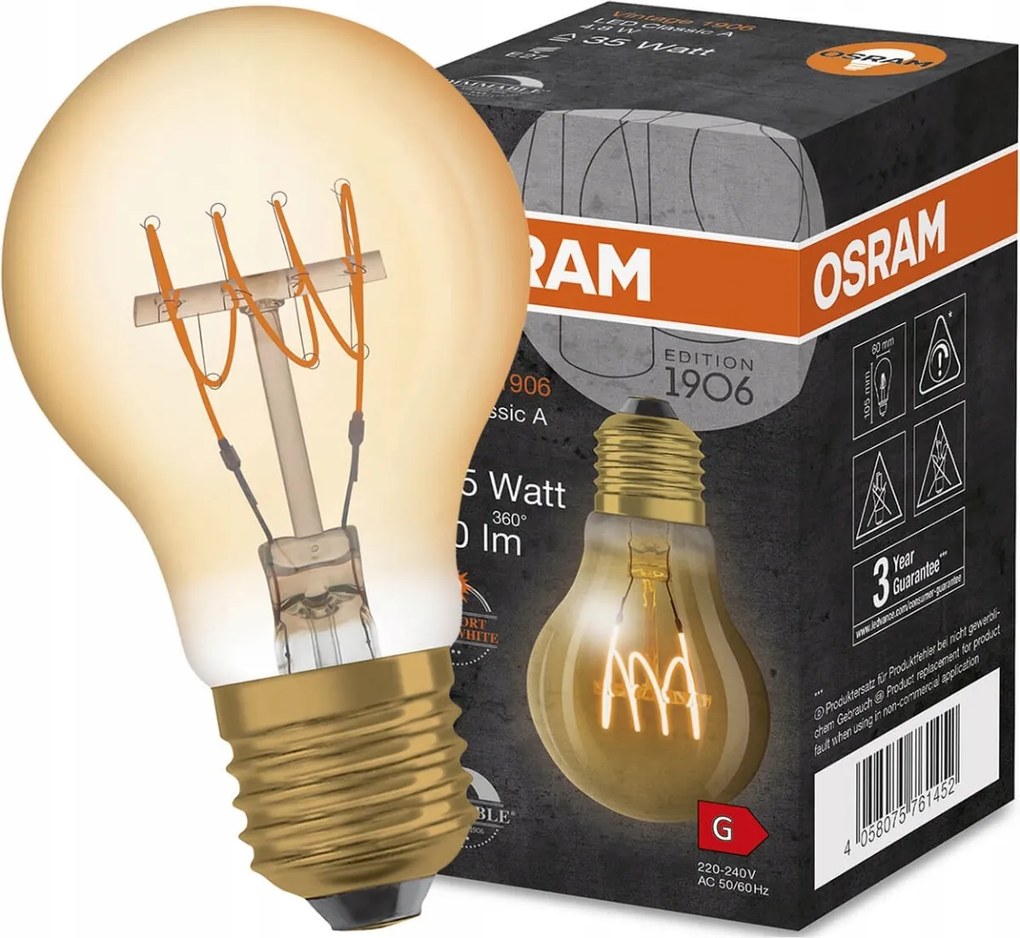 Dekoratív Led izzó E27 4,8W Tompítható Osram