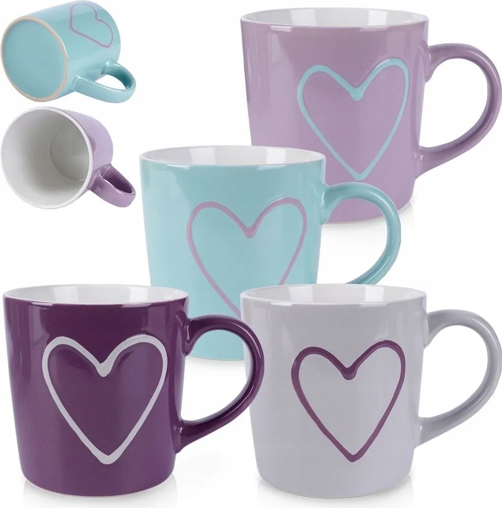 Nagy Színes Bögrék bögre szett kávés bögre tea gyógynövények 600 ml