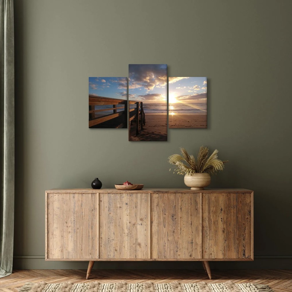 A móló, a strand és a tenger képe (90x60 cm)