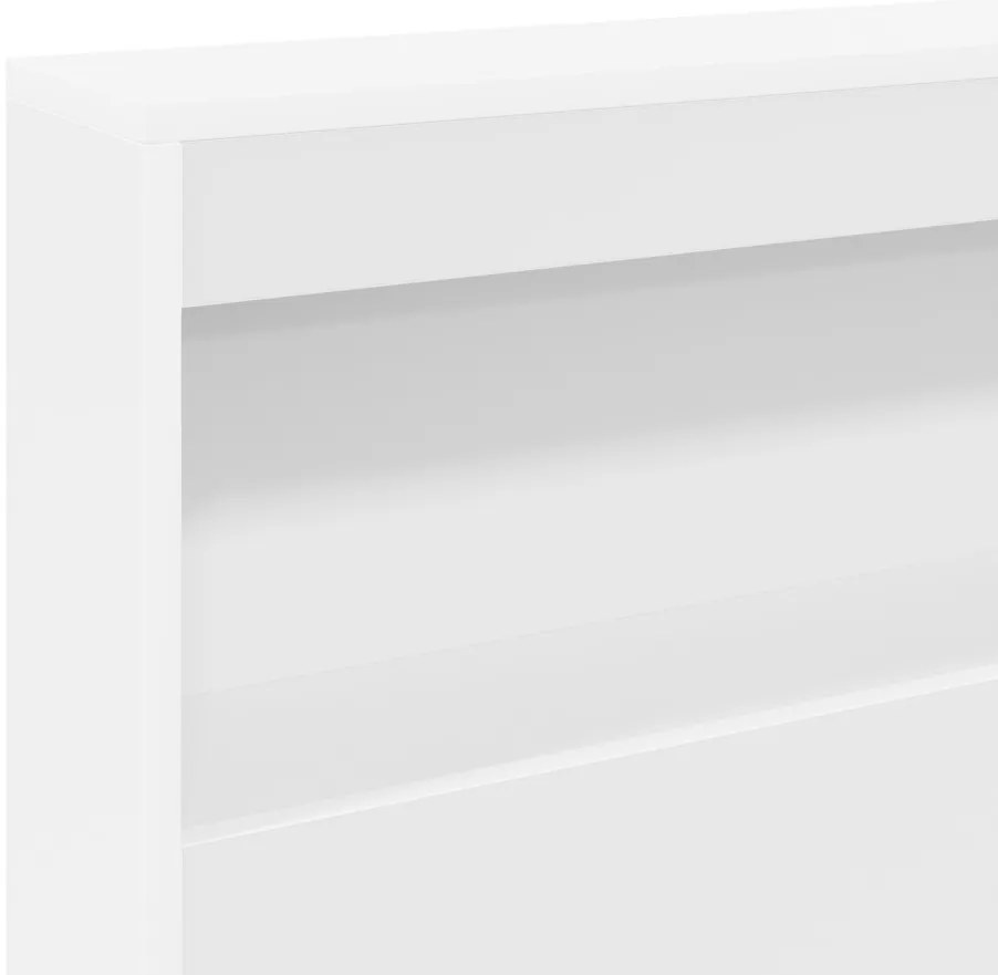 vidaXL Könyvespolcos Ágy fejtámlával Fehér 100 x 200 cm Faanyag