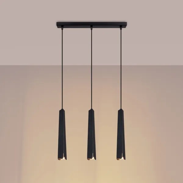 Sollux SL.1402 - Csillár zsinóron PRYSM 3xG9/8W/230V fekete