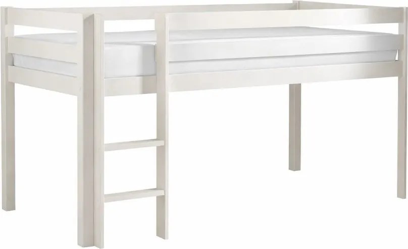 Fehér magasított borovi fenyő gyerekágy 90x200 cm PINO – Vipack