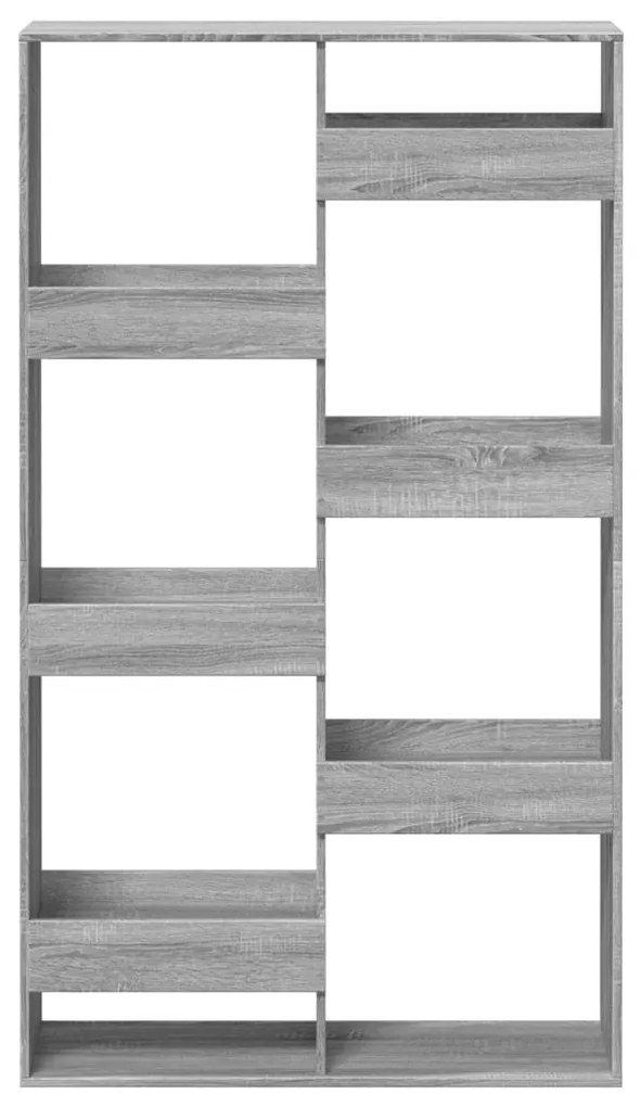 szürke sonoma színű szerelt fa könyvespolc 100 x 33 x 175 cm