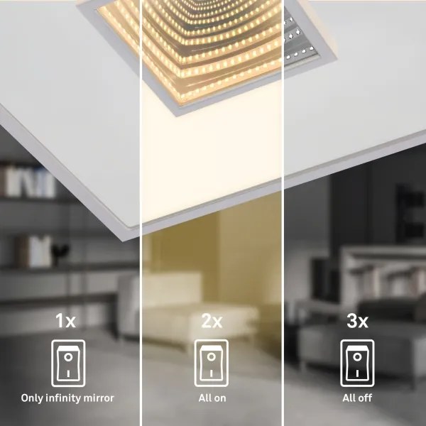 Briloner 3848014 - LED mennyezeti lámpa TORO LED/18W/230V 42x42 cm matt króm