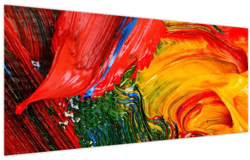 Kép - Kékítő absztrakció ecsettel (120x50 cm)