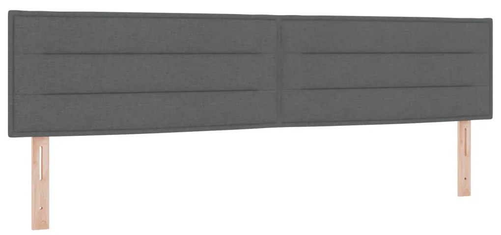 Boxspring ágy matraccal sötétszürke 200x200 cm szövet
