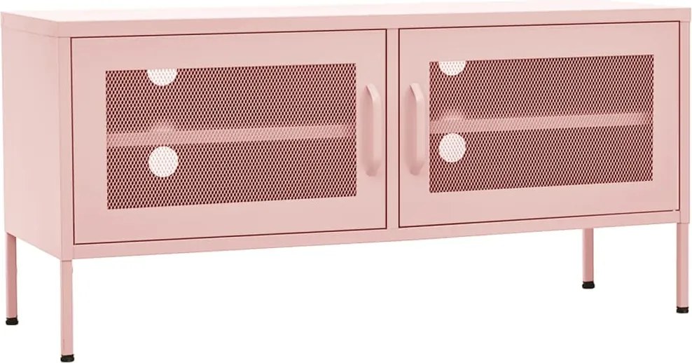 vidaXL rózsaszín acél TV-szekrény 105 x 35 x 50 cm