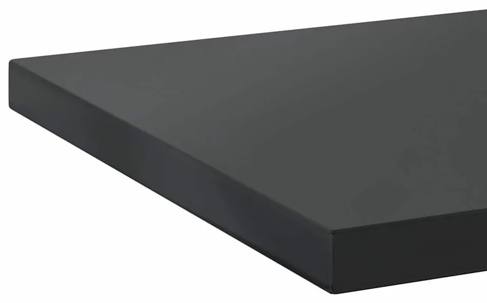 2 db fekete rozsdamentes acél fali polc 100 x 30 x 3 cm