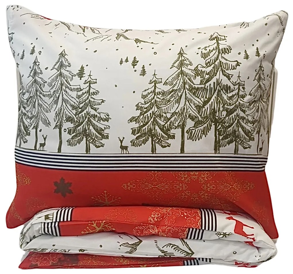 Pamut lepedők Karácsonyi lepedők Karácsonykor TiaHome - 1x Párna 90x70cm, 1x Paplan 140x200cm