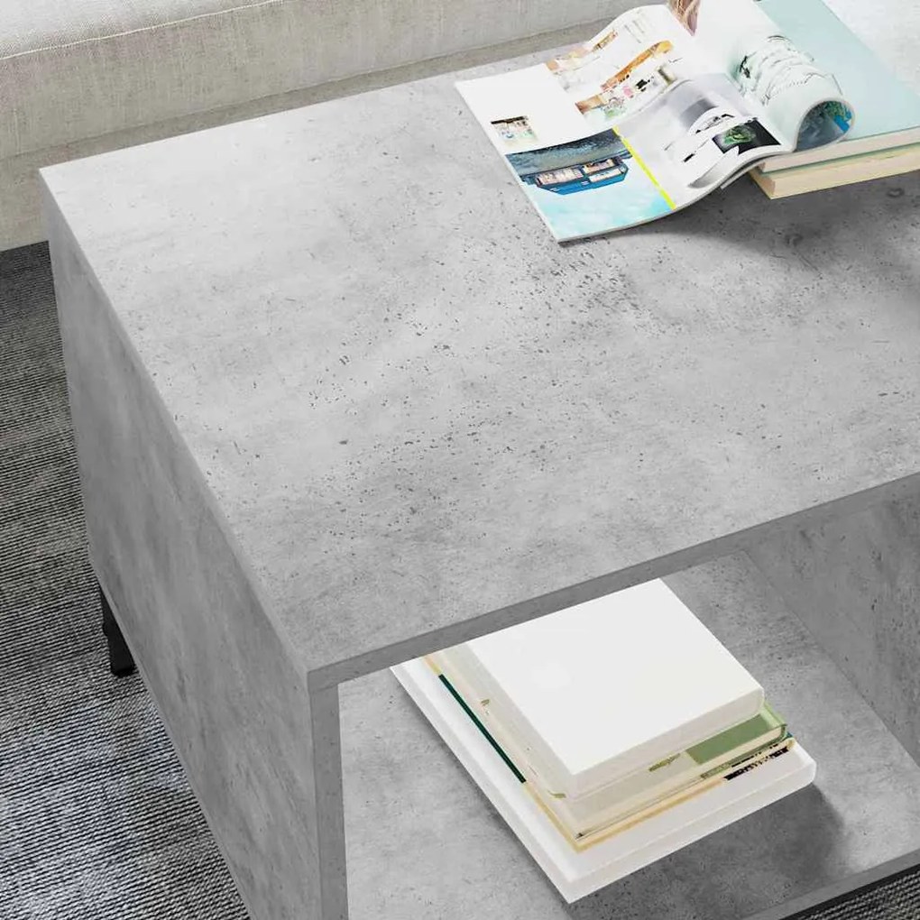 Dohányzóasztal Beton szürke 90 x 49 x 46 cm Faanyag