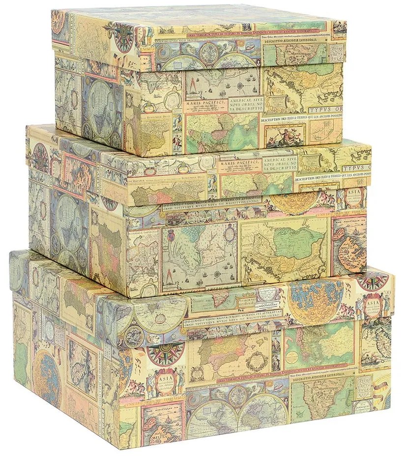 Ajándékdoboz készlet 3 db-os Maps – Kartos