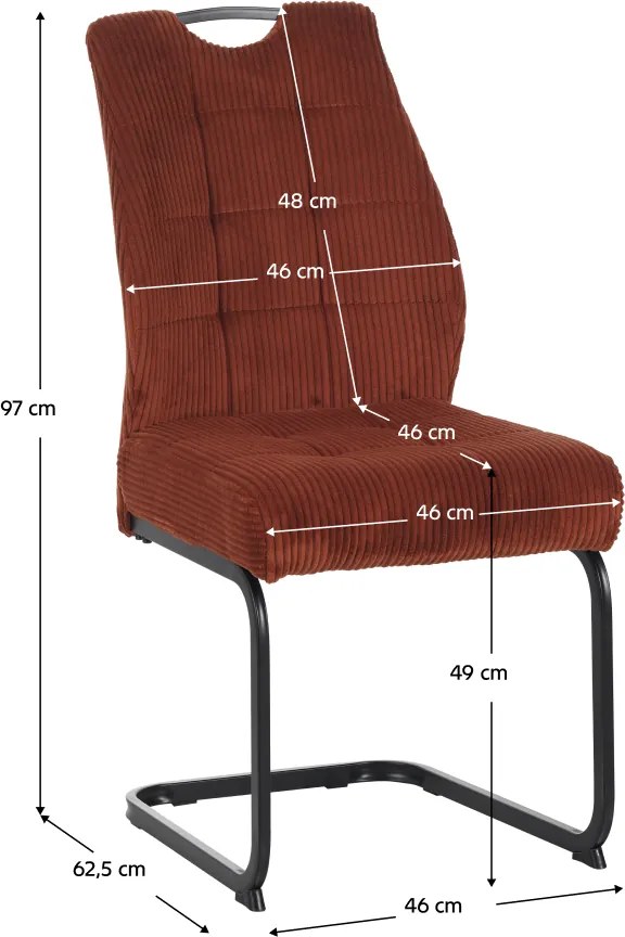 Étkezőszék, terrakotta/fekete, KELMA
